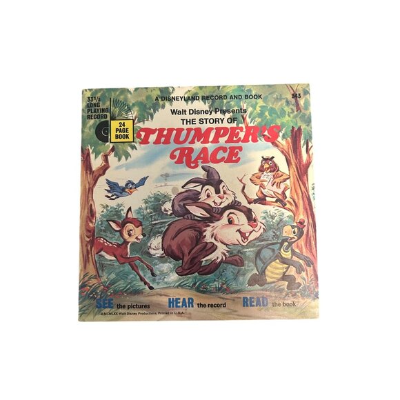 Walt Disney Thumpers Race 24-Page Book & 7-Inch Record Set - Picture 1 of 3